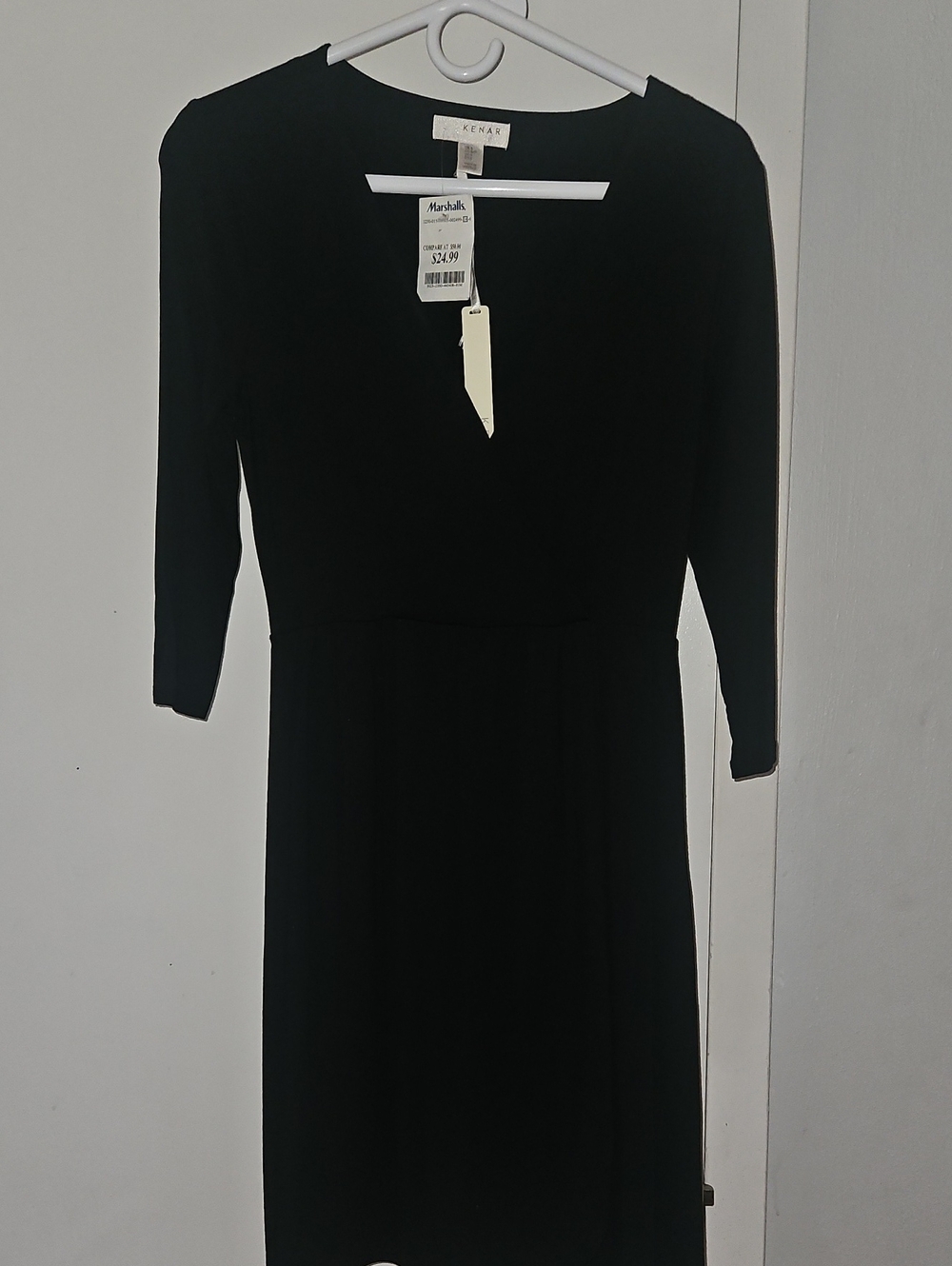 Kenar Black Long Sleeve Sheath Dress